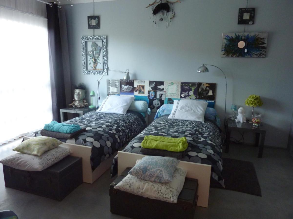 Loft Atypique Bed & Breakfast Villeneuve-de-Riviere Bagian luar foto