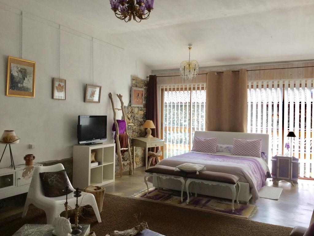 Loft Atypique Bed & Breakfast Villeneuve-de-Riviere Bagian luar foto